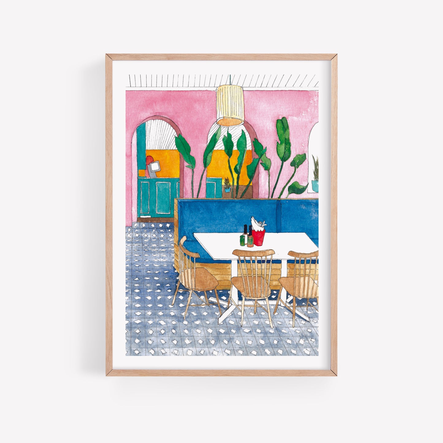 Colourful Cafe Art Print
