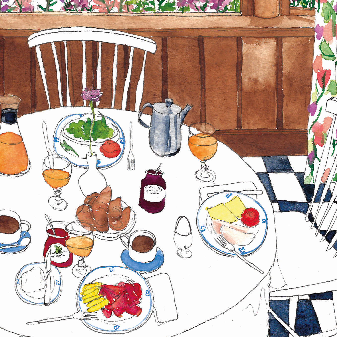 Mini print of Lake Hotel Breakfast