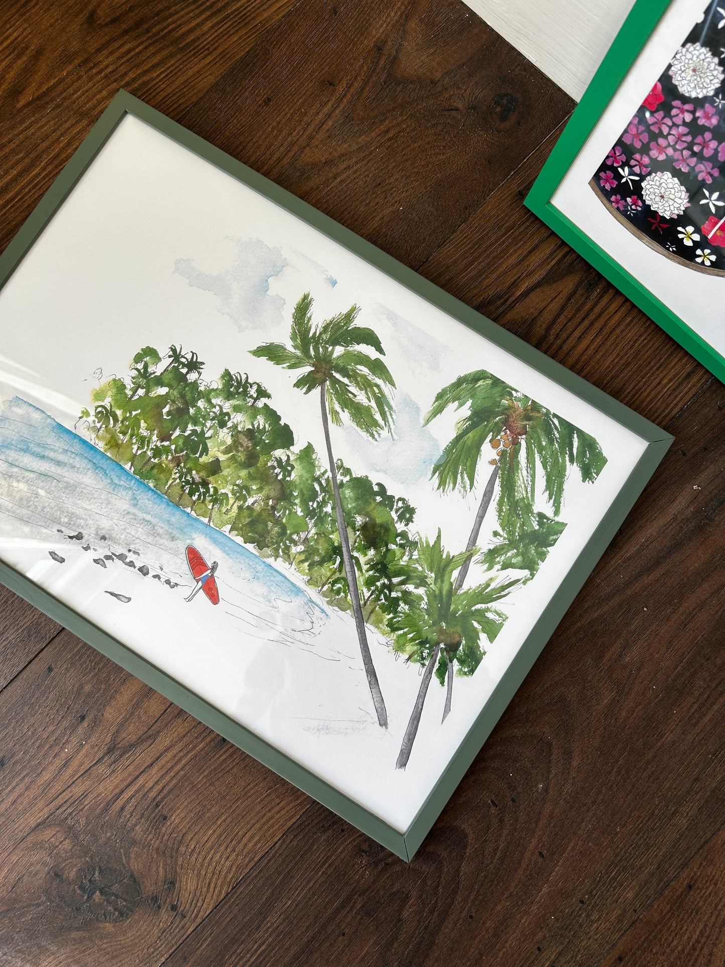 Surfer on the Beach Print