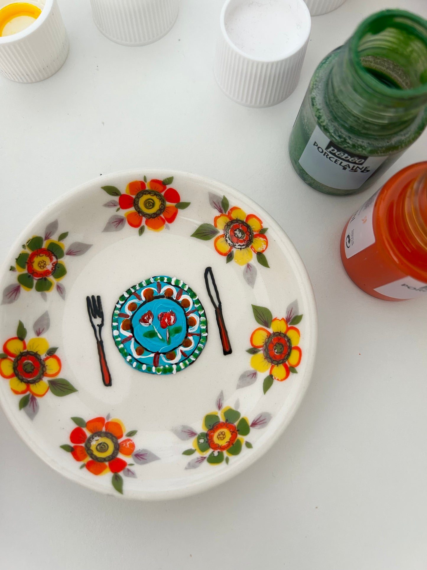 Illustrated vintage small bowl