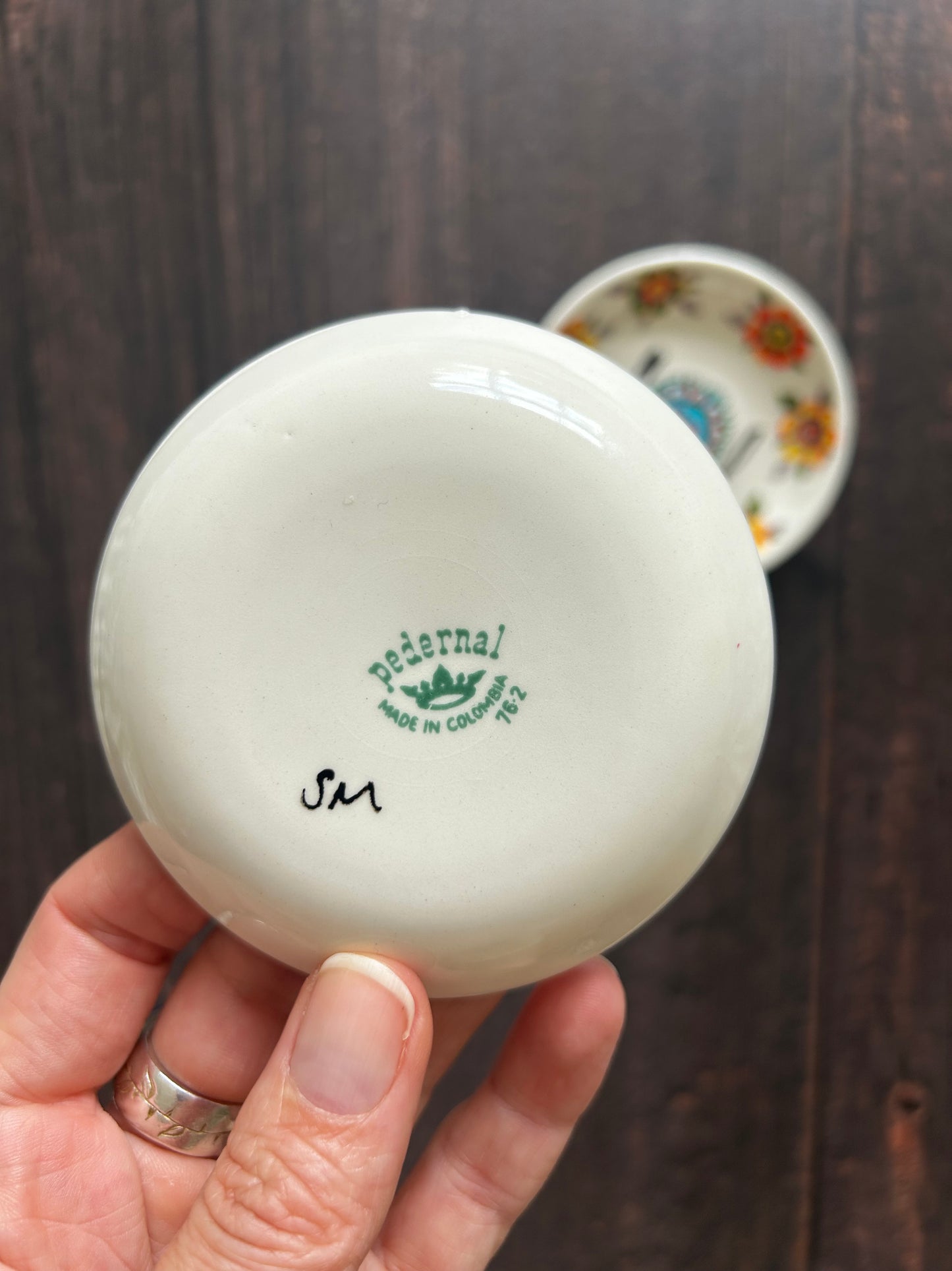Illustrated vintage small bowl