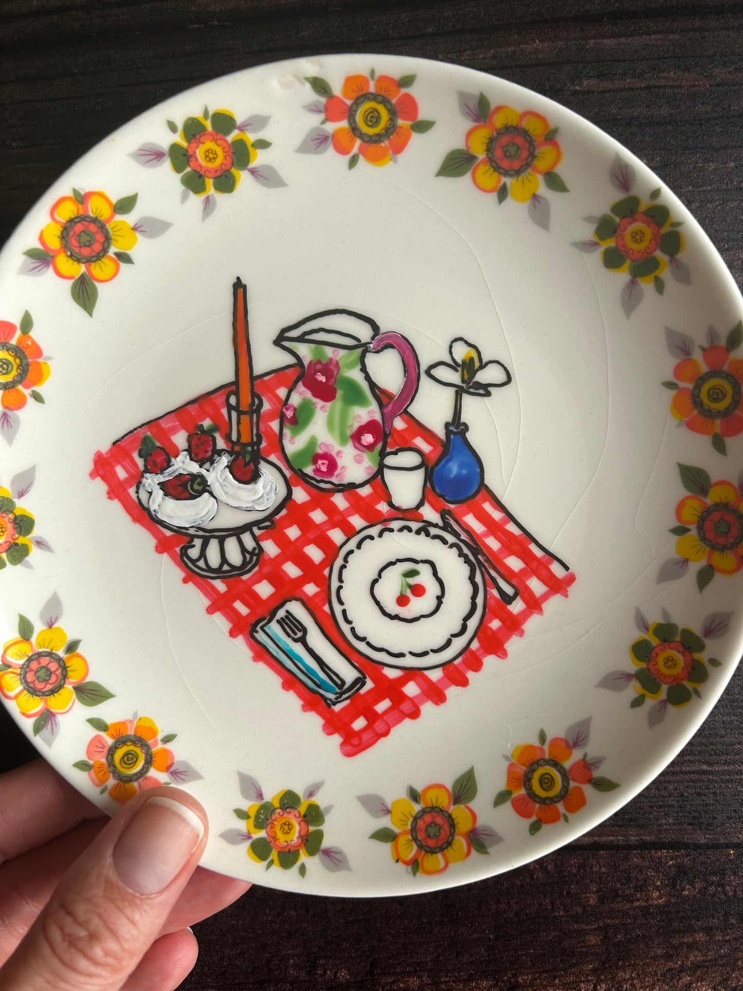 Illustrated Vintage Wall Plate