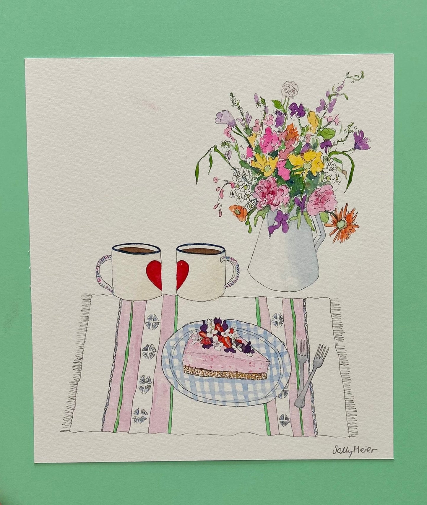 Original Coffee & Cake Painting