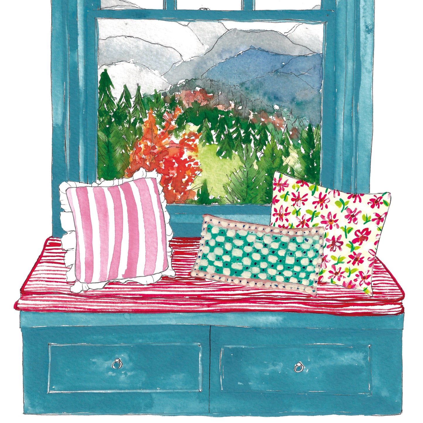 Hills Window View Print