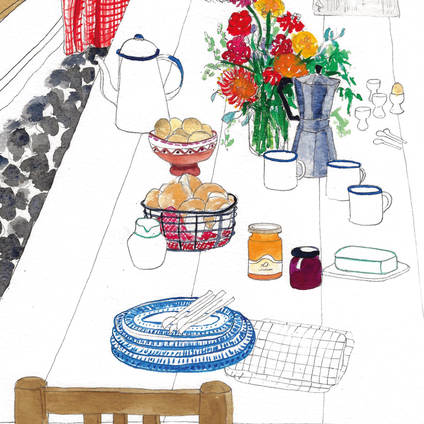 Cabin Breakfast Art Print