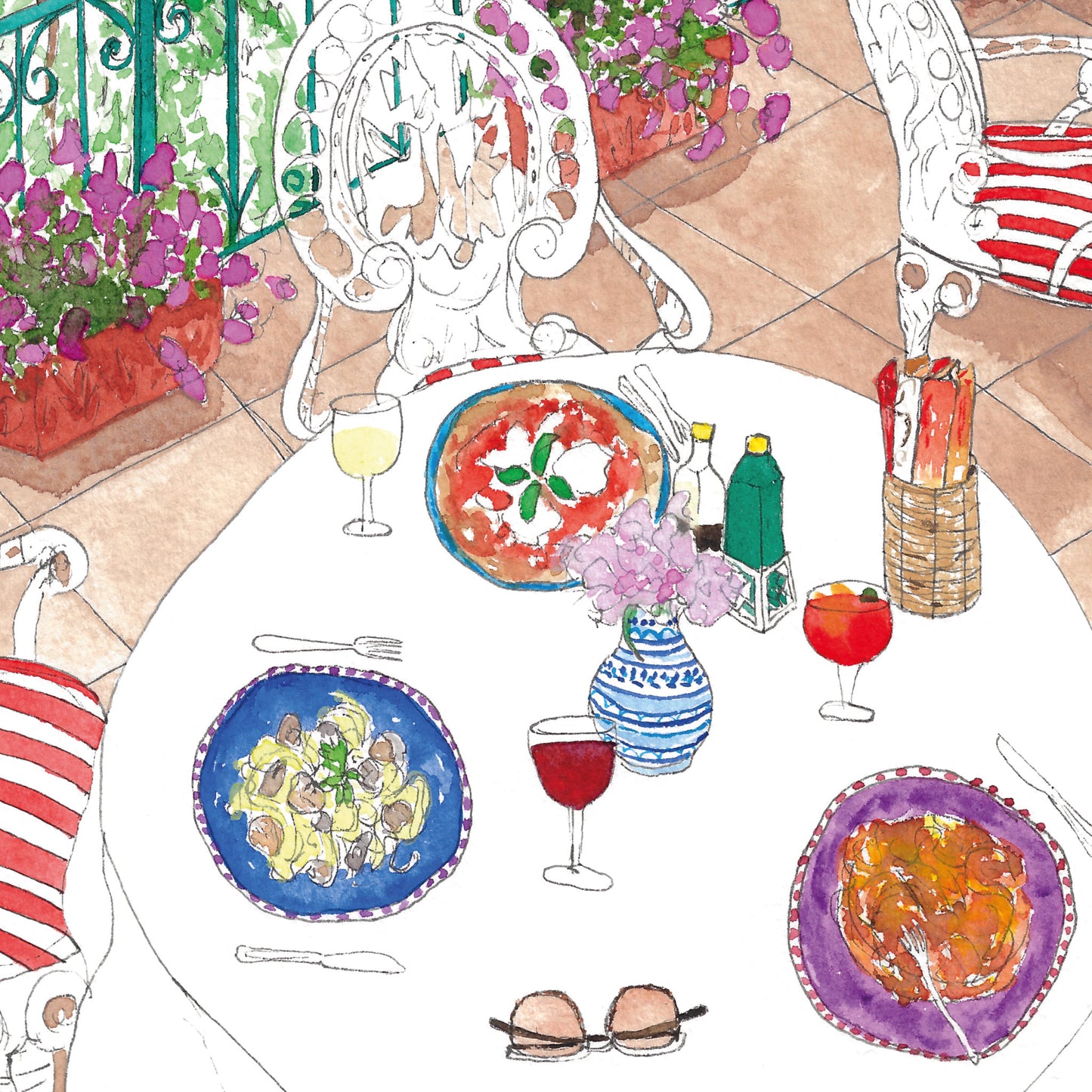 Lunching in Lake Como Card