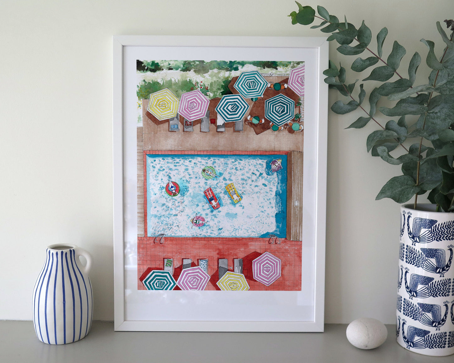 Summer holiday in the pool art print