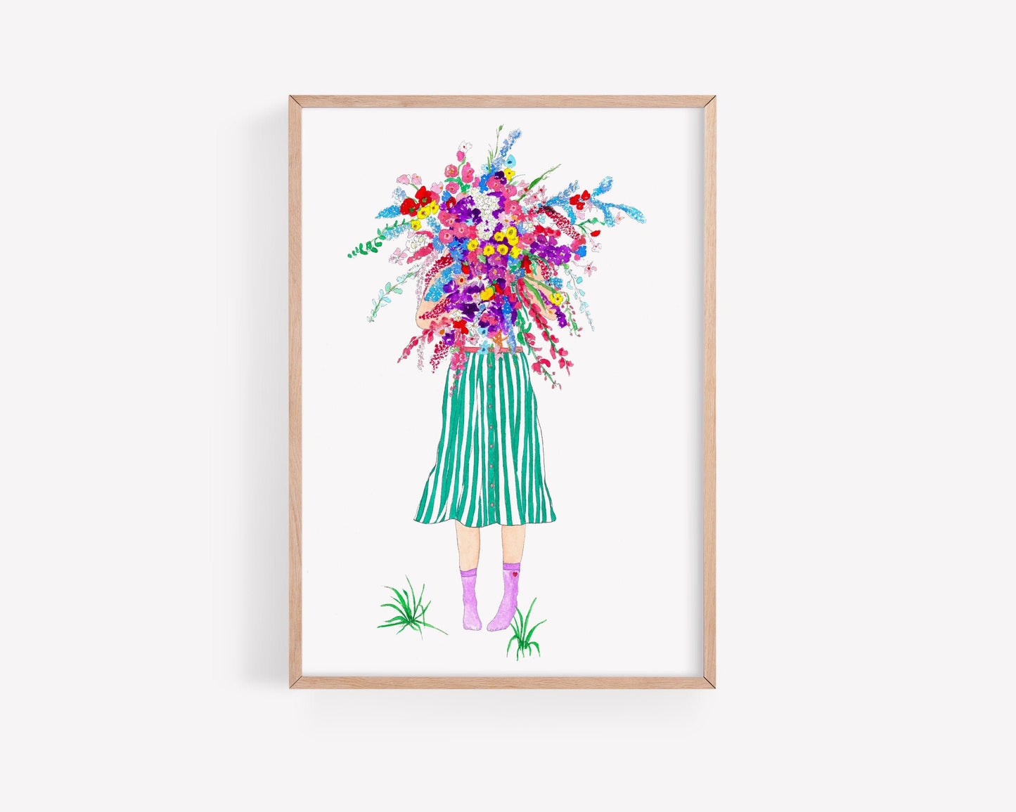 Pretty floral illustrated art print