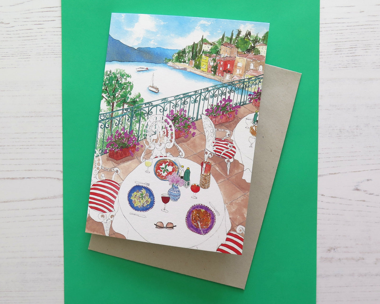 Lunching in Lake Como Card