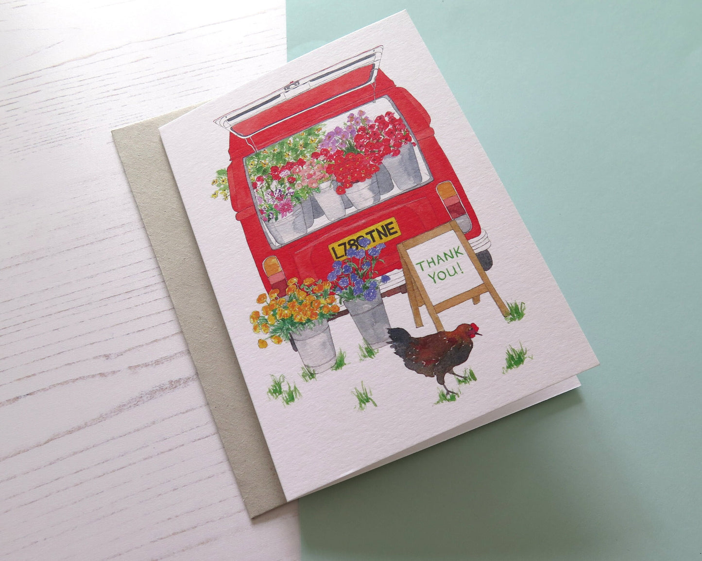 Flower Truck Thank You Card