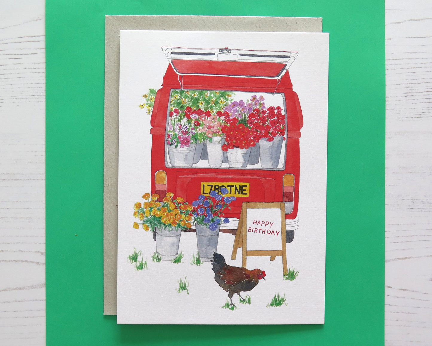 Birthday Flower Truck Card