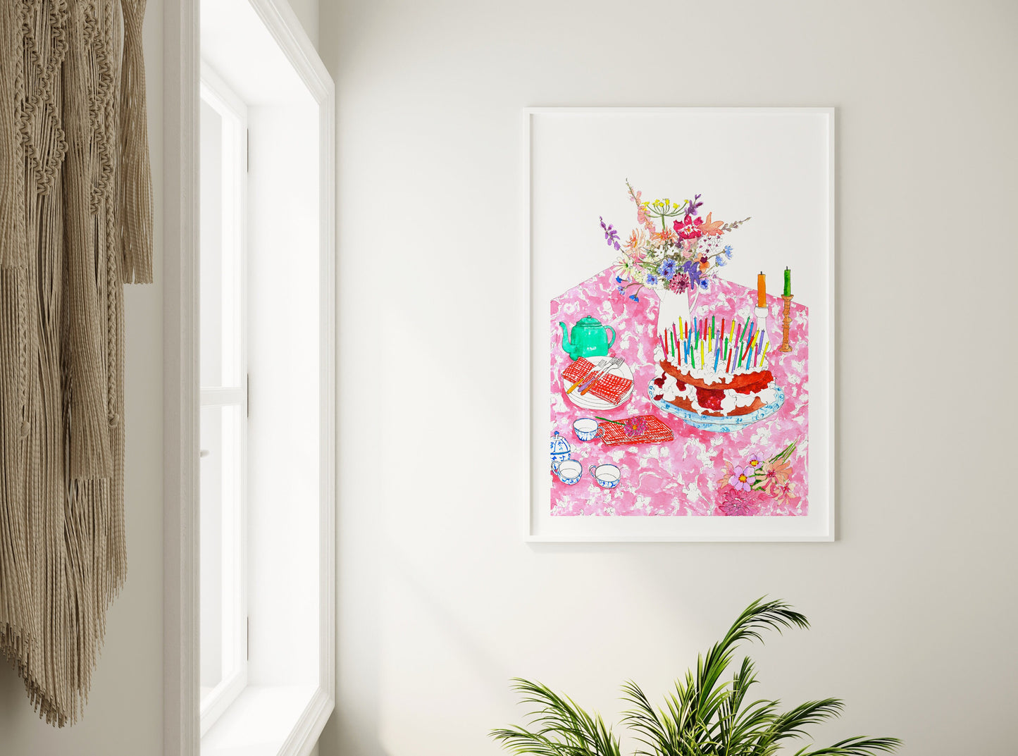 A fun colourful birthday party art print