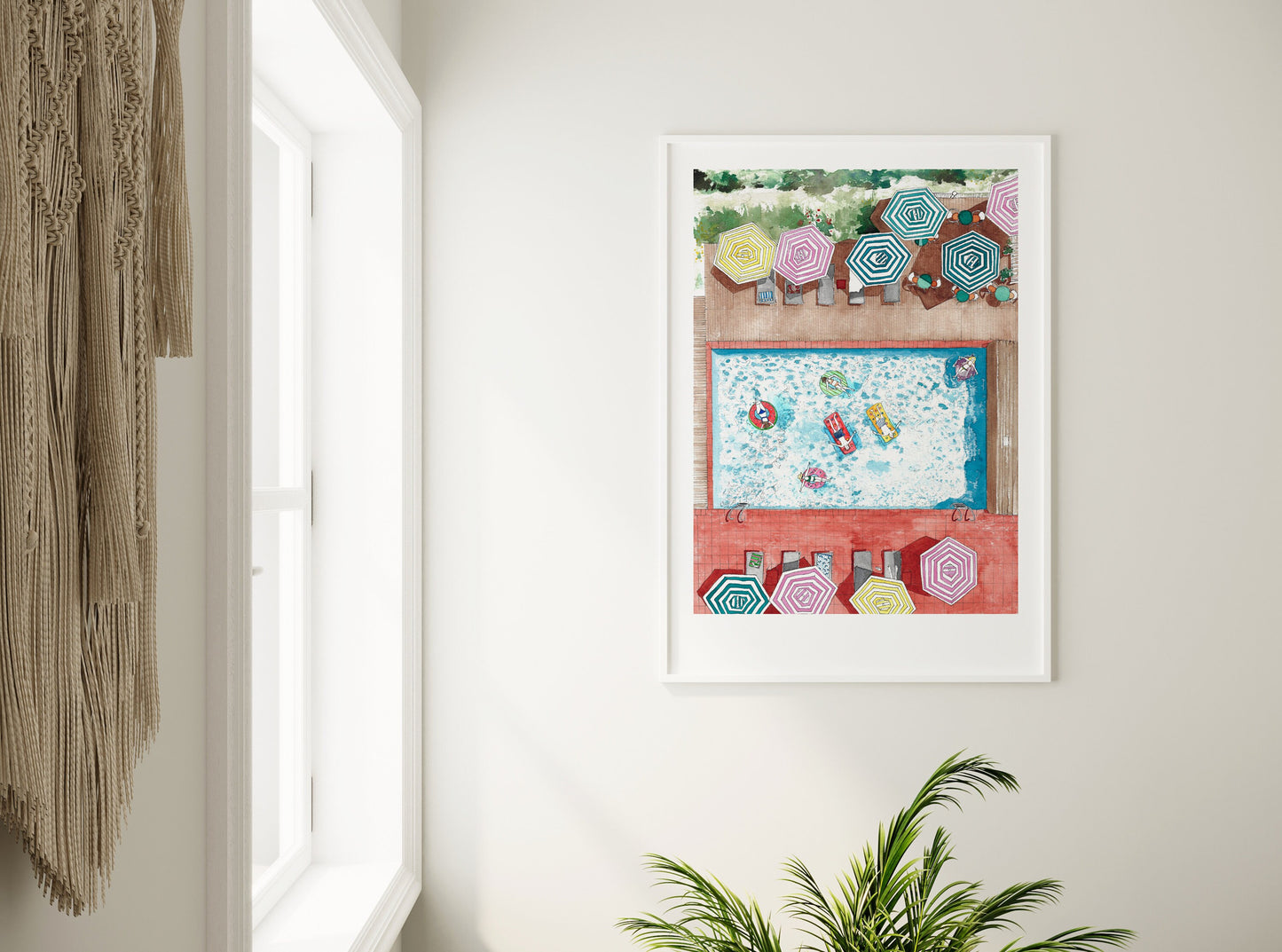 Summer holiday in the pool art print