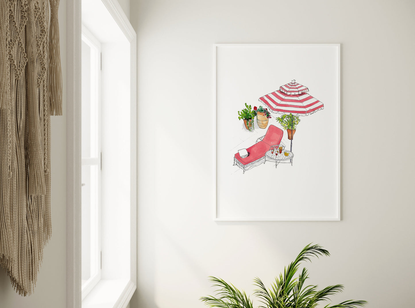 Red and white stripe print
