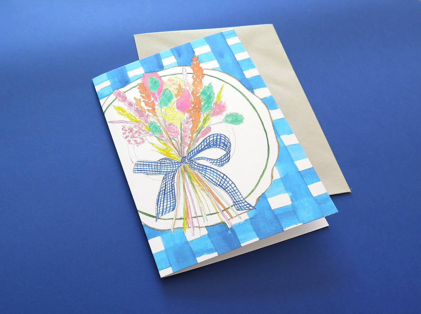 Dried Flowers Posy Card