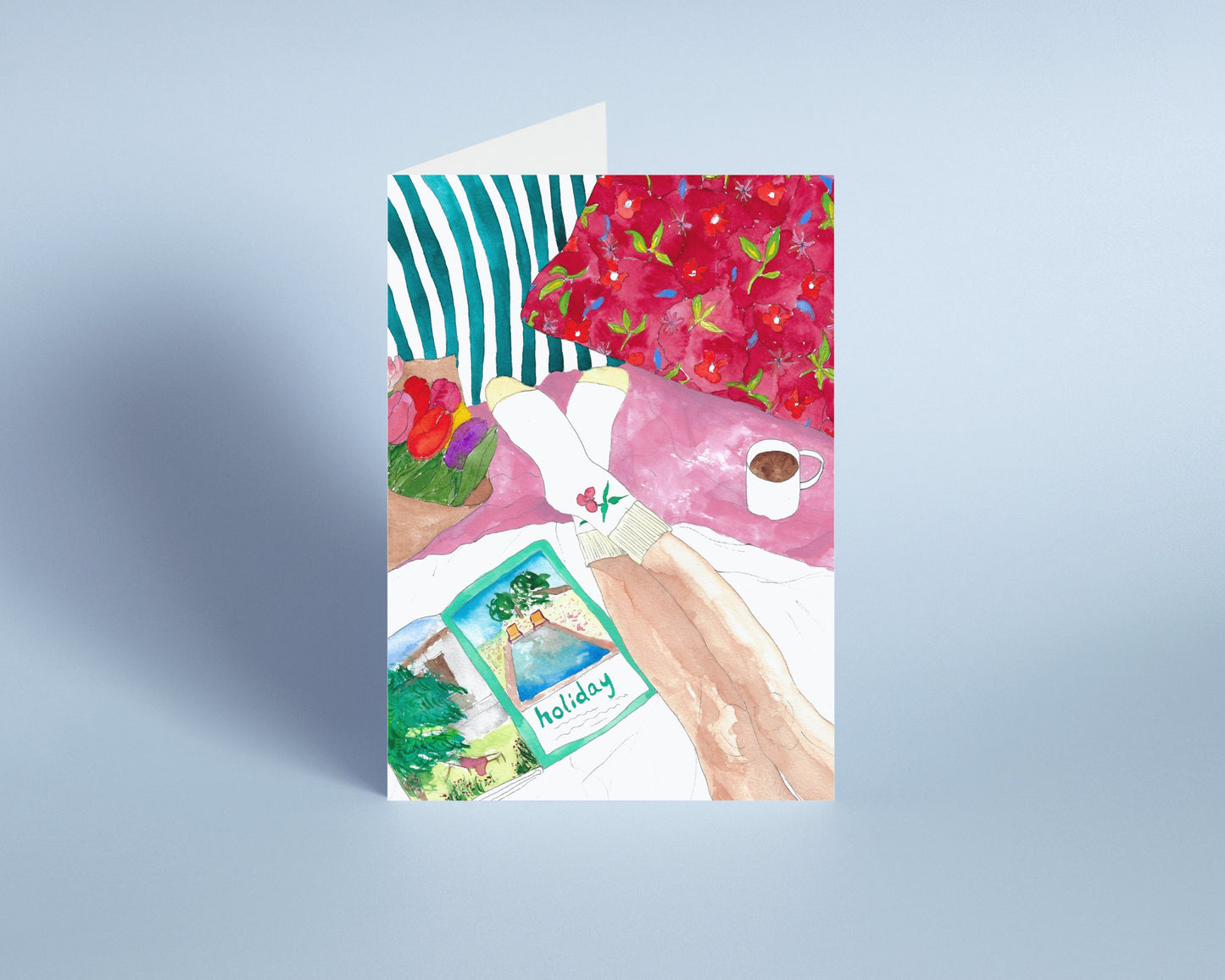 Celebrating in Bed Card