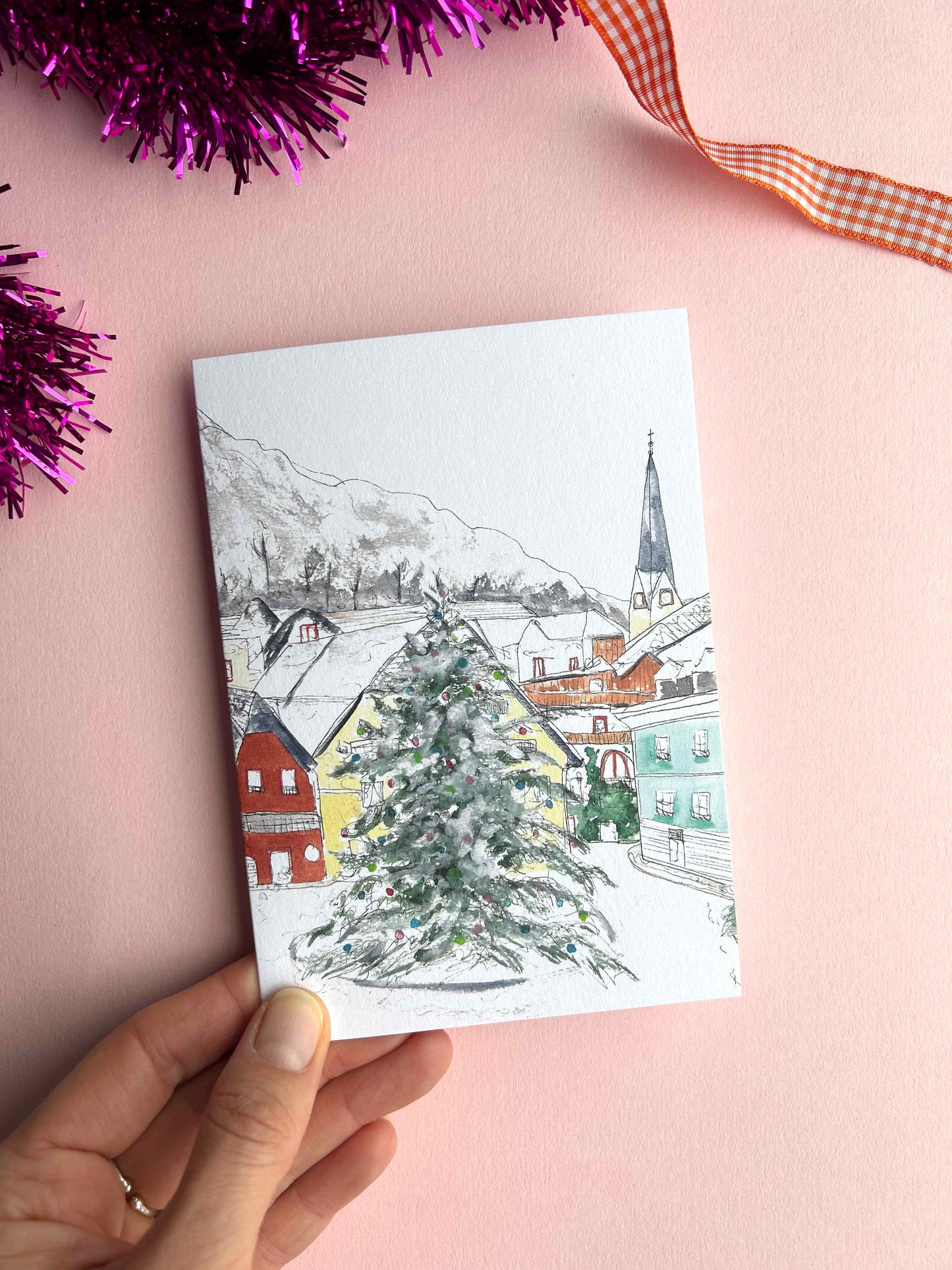 Snowy Christmas in the Square Card