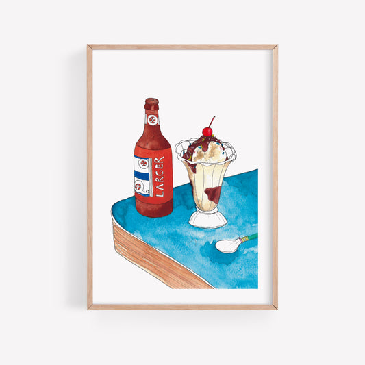 Beer & Sundae Mini Art Print