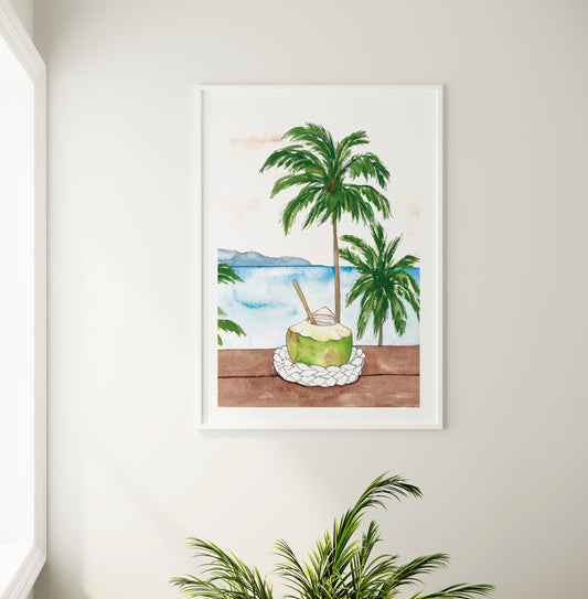 Coconut Drink Art Print