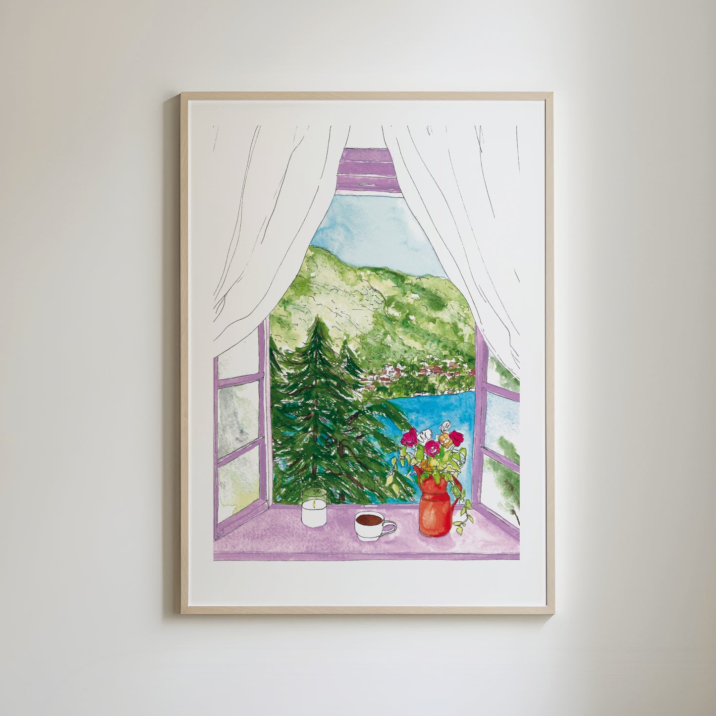 Lake View Window Print