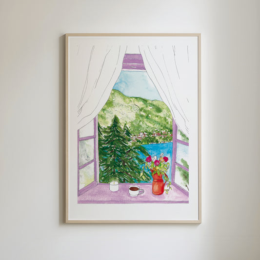 Lake View Window Print
