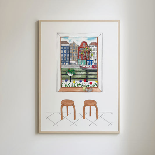 Amsterdam Window View Print