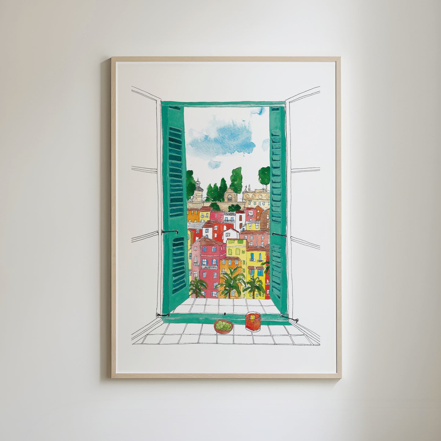 Cote d’Azur Window View Print
