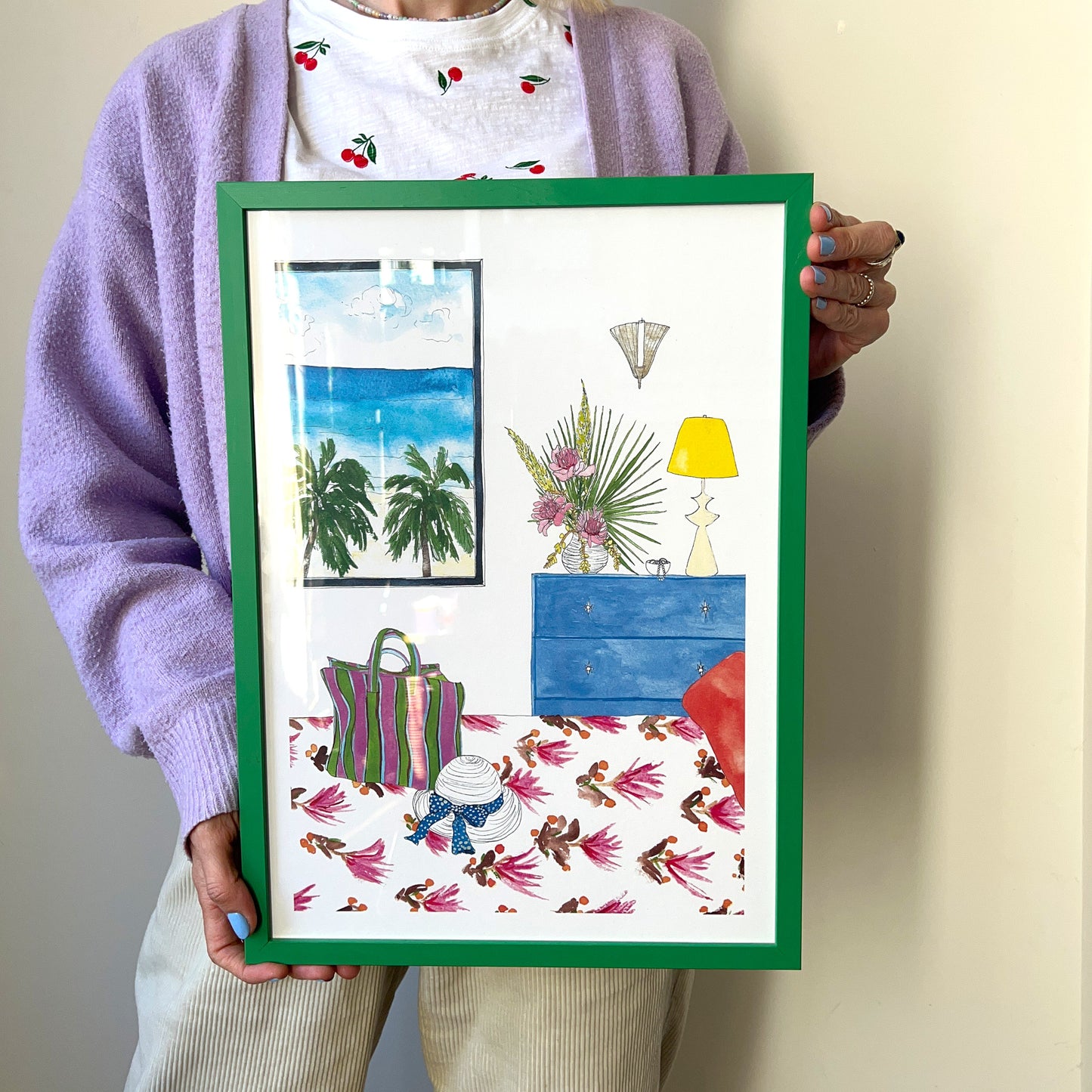 The Beach House Series, Bedroom with Sea View Art Print
