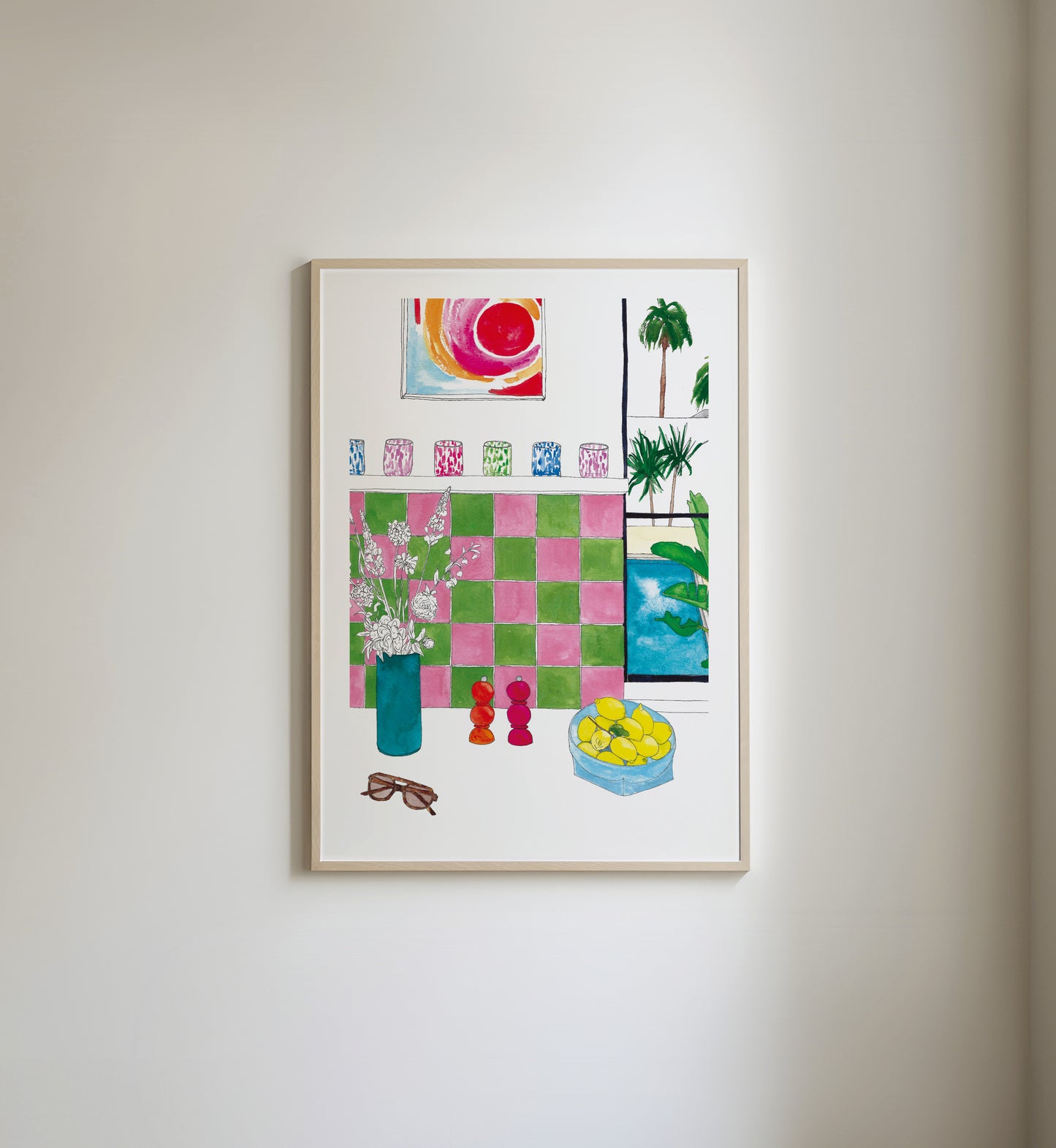 The Beach House Series, Bedroom with Sea View Art Print