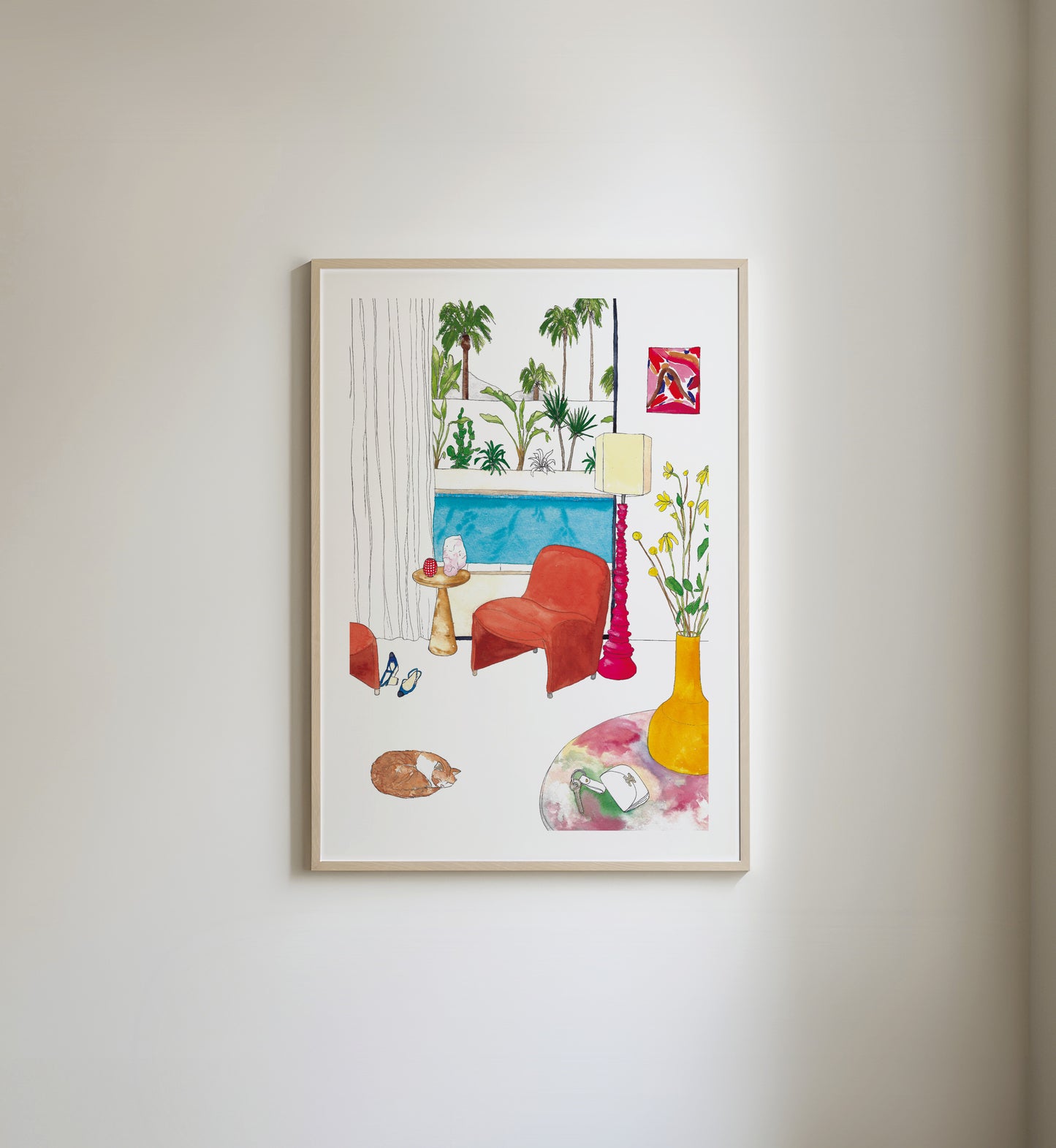 The Beach House Series, Bedroom with Sea View Art Print