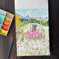 Whimsical Mountain View Outdoor Dining Print