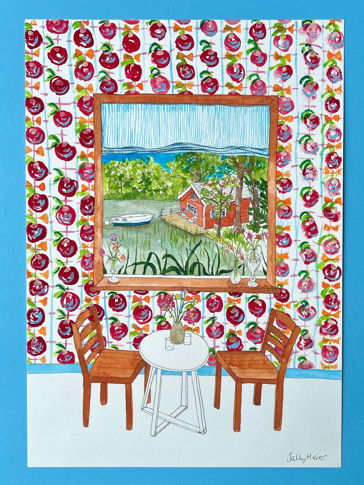 Scandinavian Window View Painting