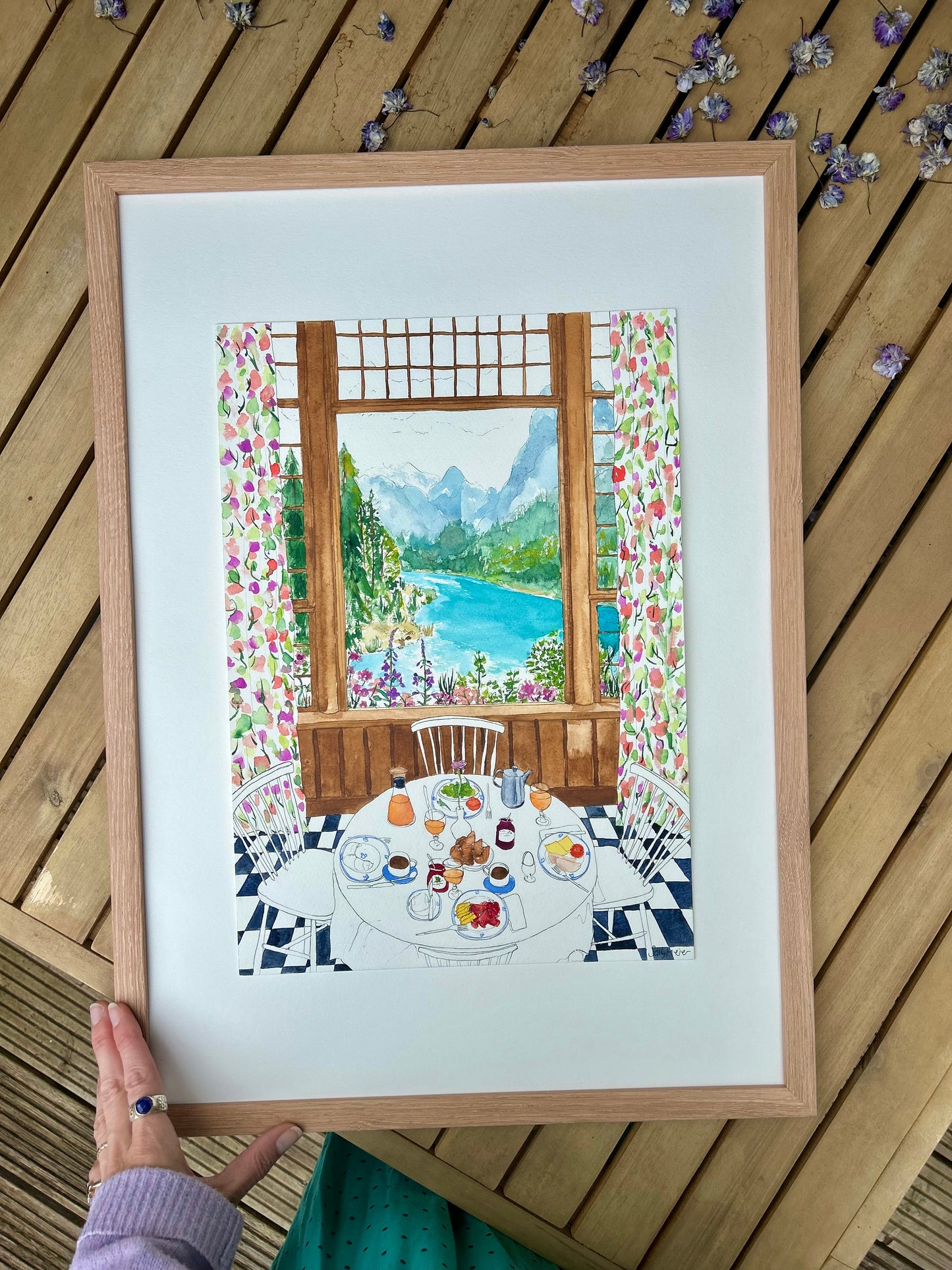 Lake Hotel Breakfast Painting