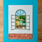 Mediterranean Window View Painting