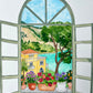 Mediterranean Window View Painting