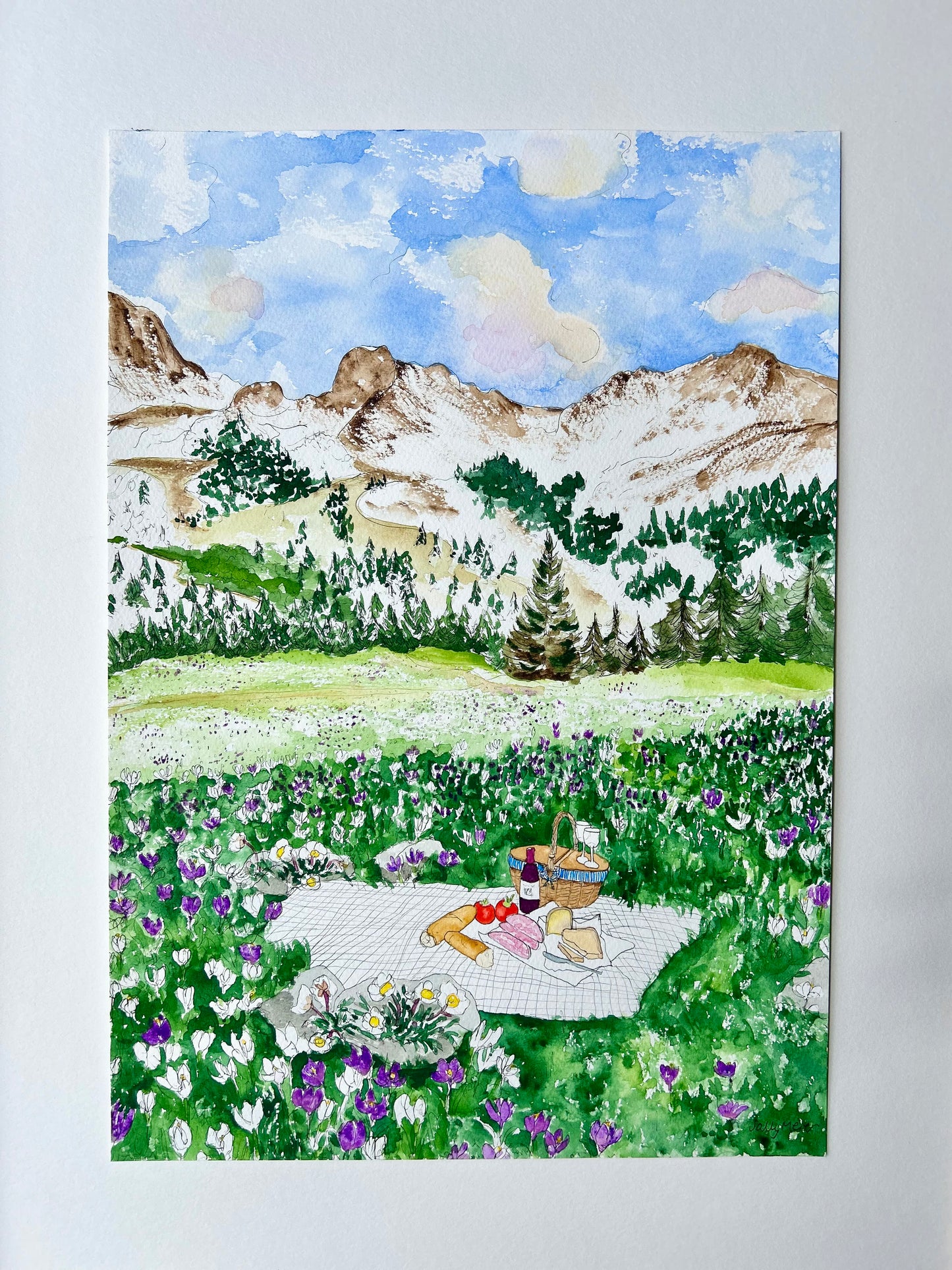 Spring Swiss Alps Painting