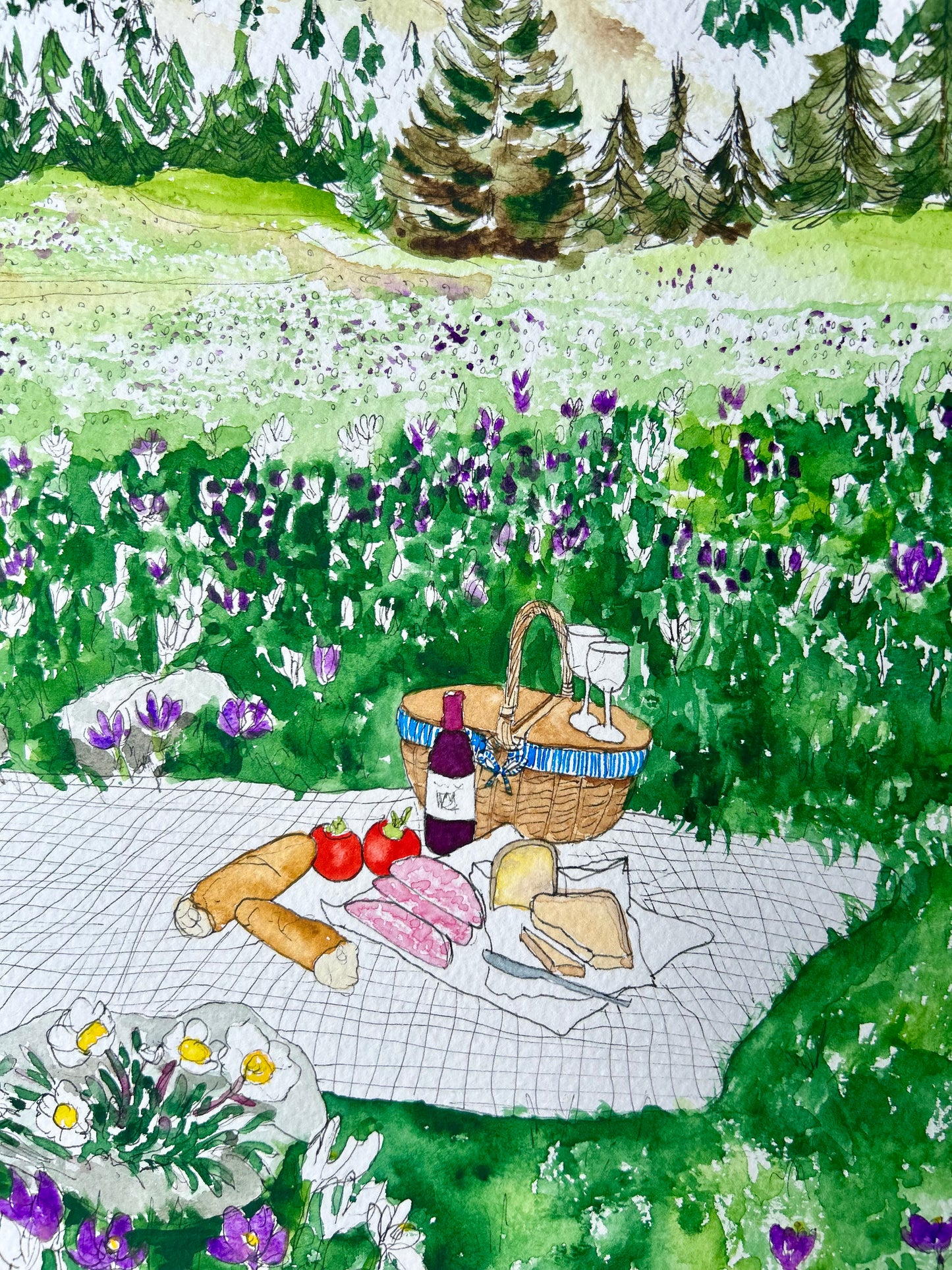 Spring Swiss Alps Painting