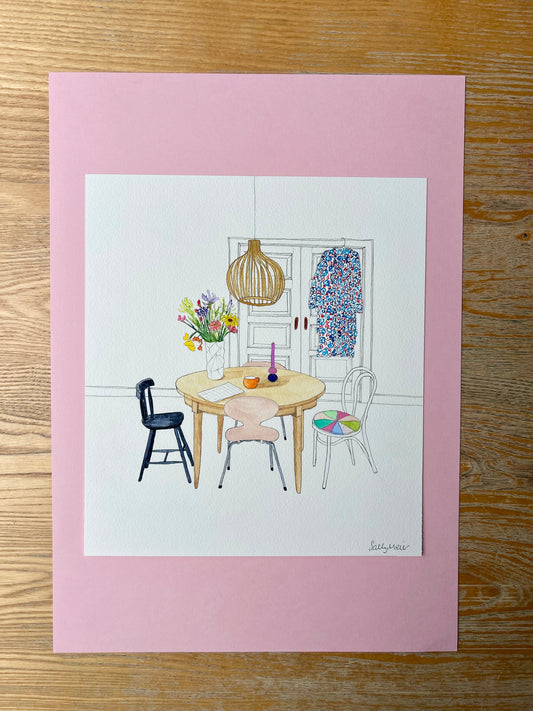 Original Painting of Scandi Home