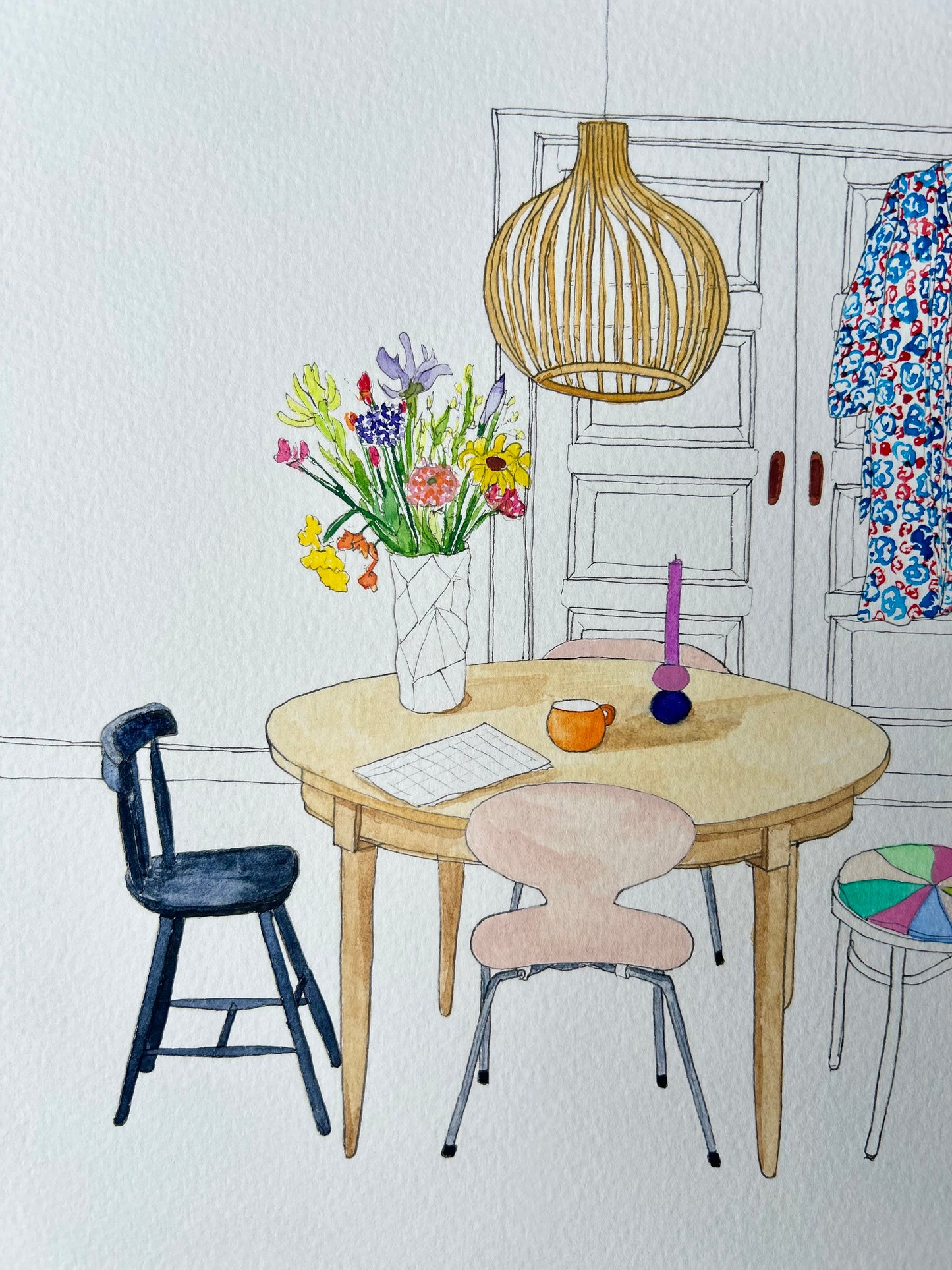 Original Painting of Scandi Home