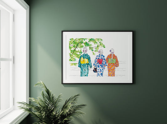 Kimonos in Japan Art Print