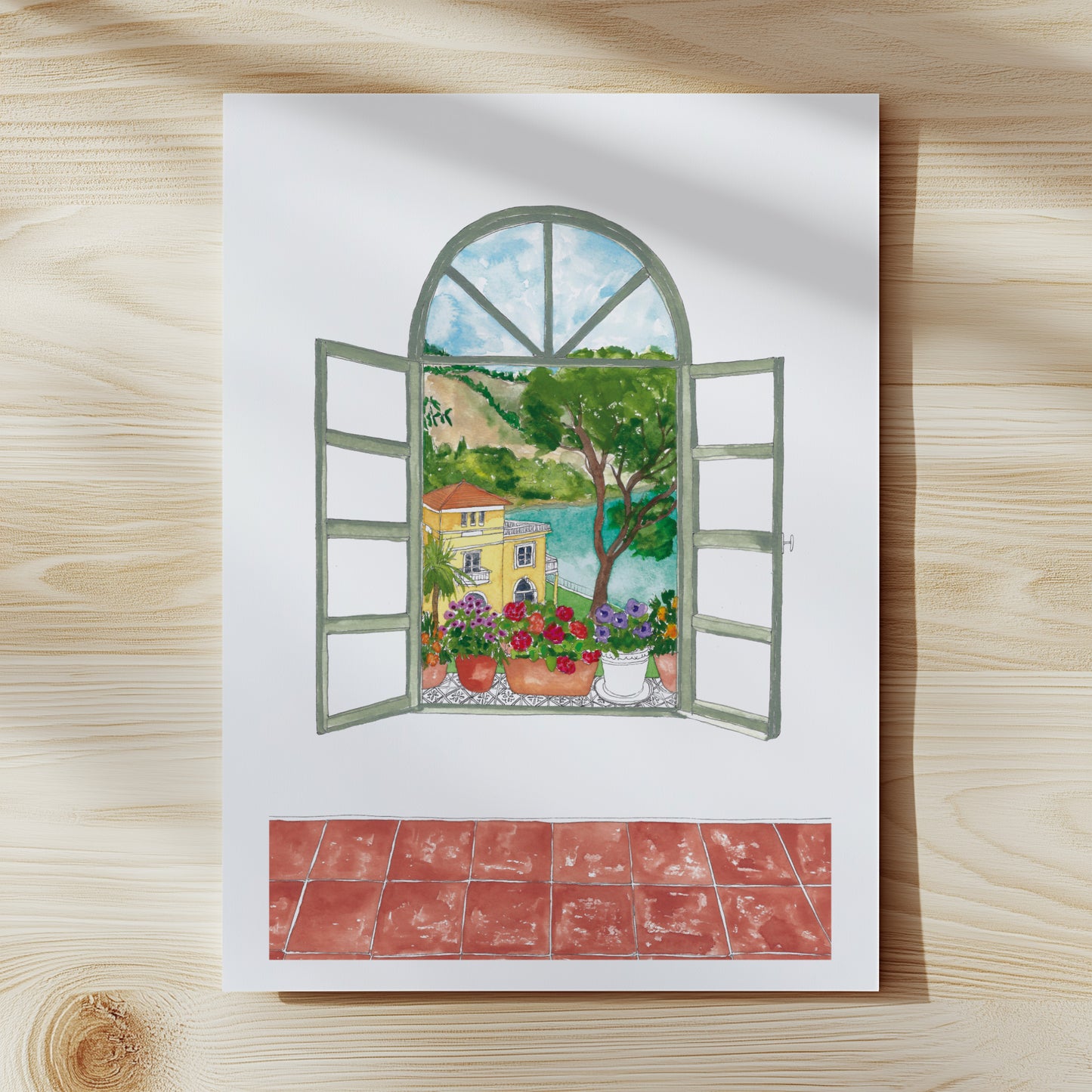 Mediterranean Window View Print