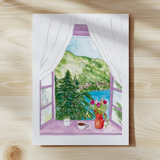 Lake View Window Print