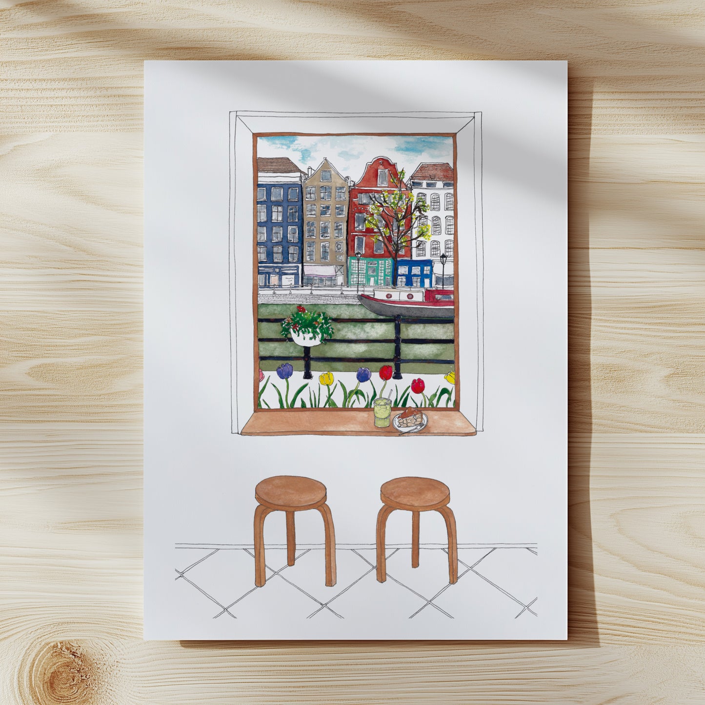 Amsterdam Window View Print