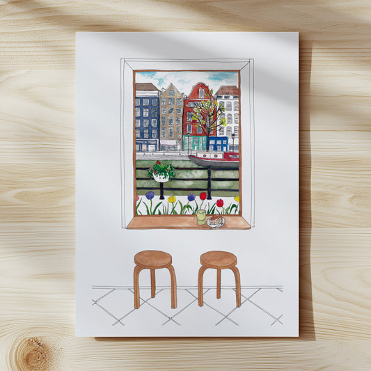 Amsterdam Window View Print