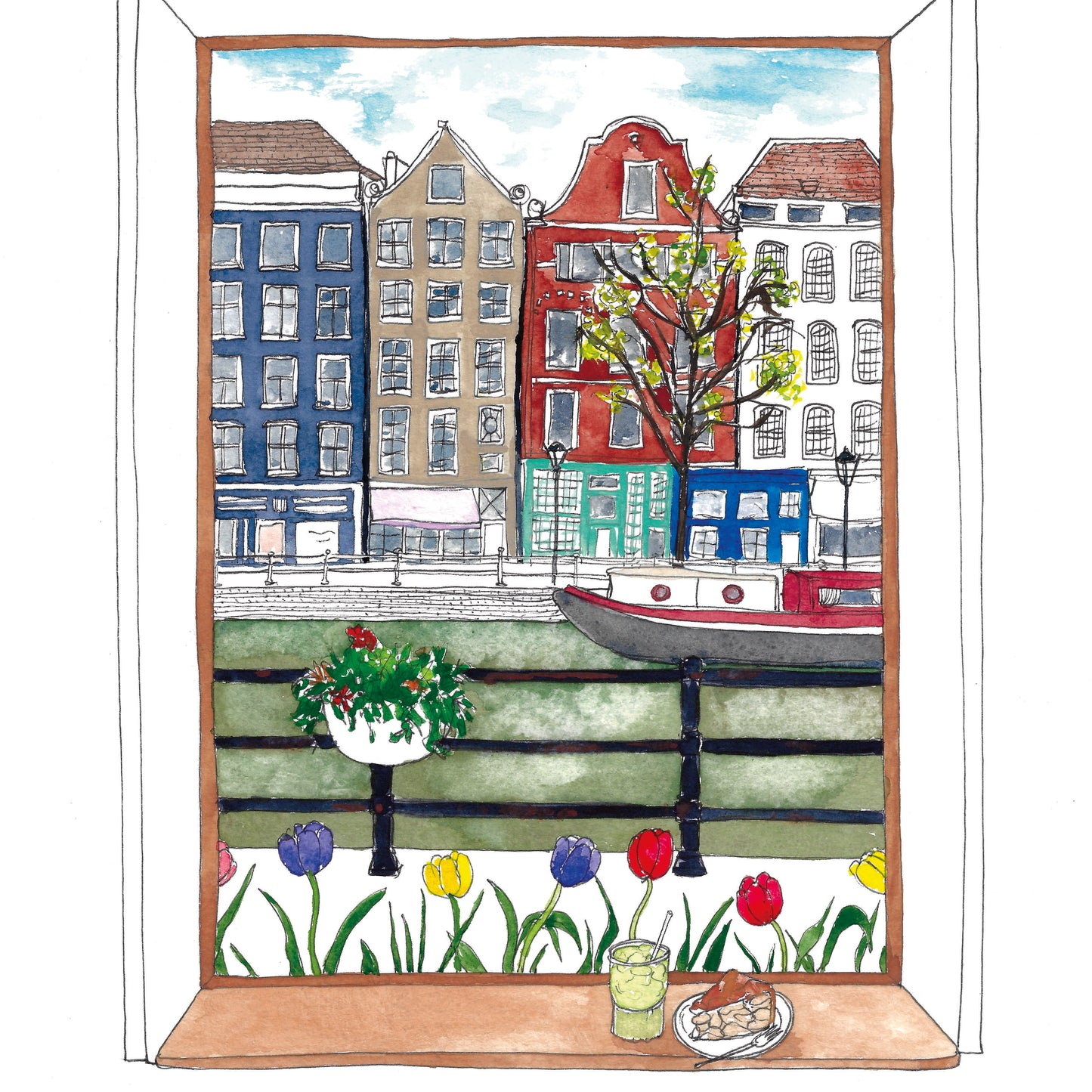 Amsterdam Window View Print