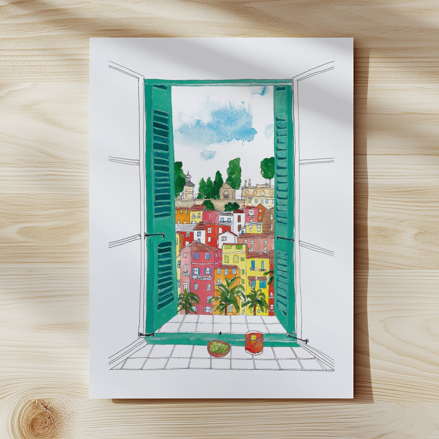 Cote d’Azur Window View Print