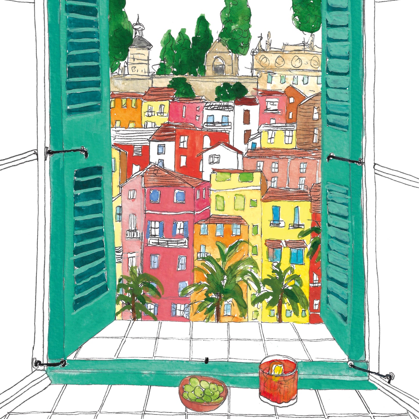 Cote d’Azur Window View Print