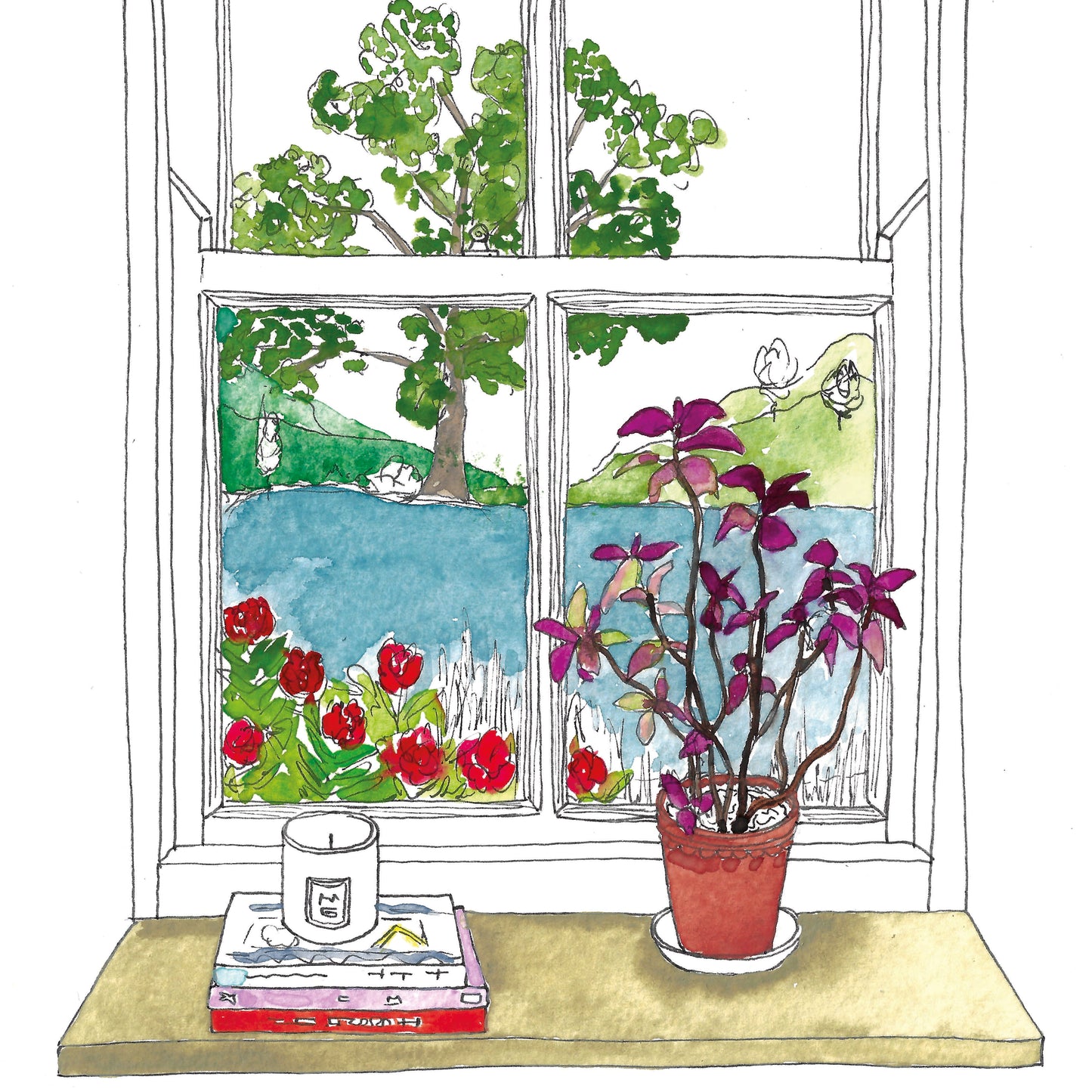 Pond Window View Print