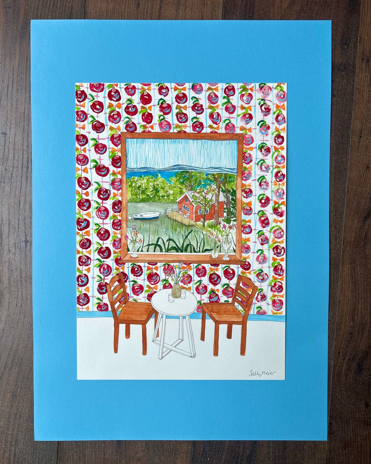 Scandinavian Window View Painting