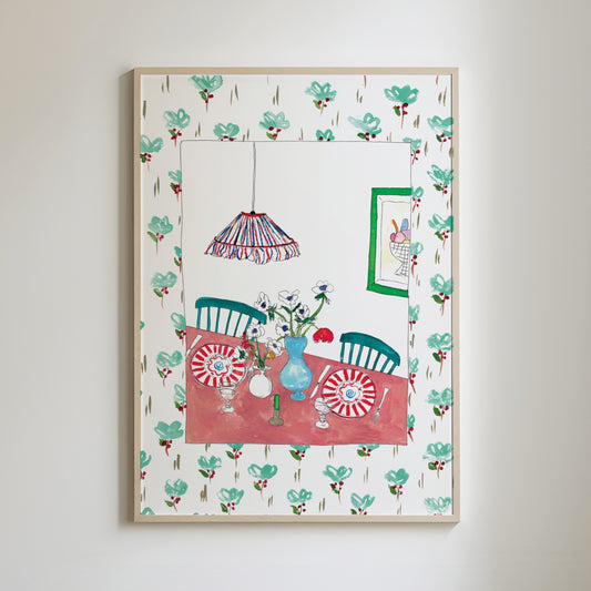 Floral Table for Two Print